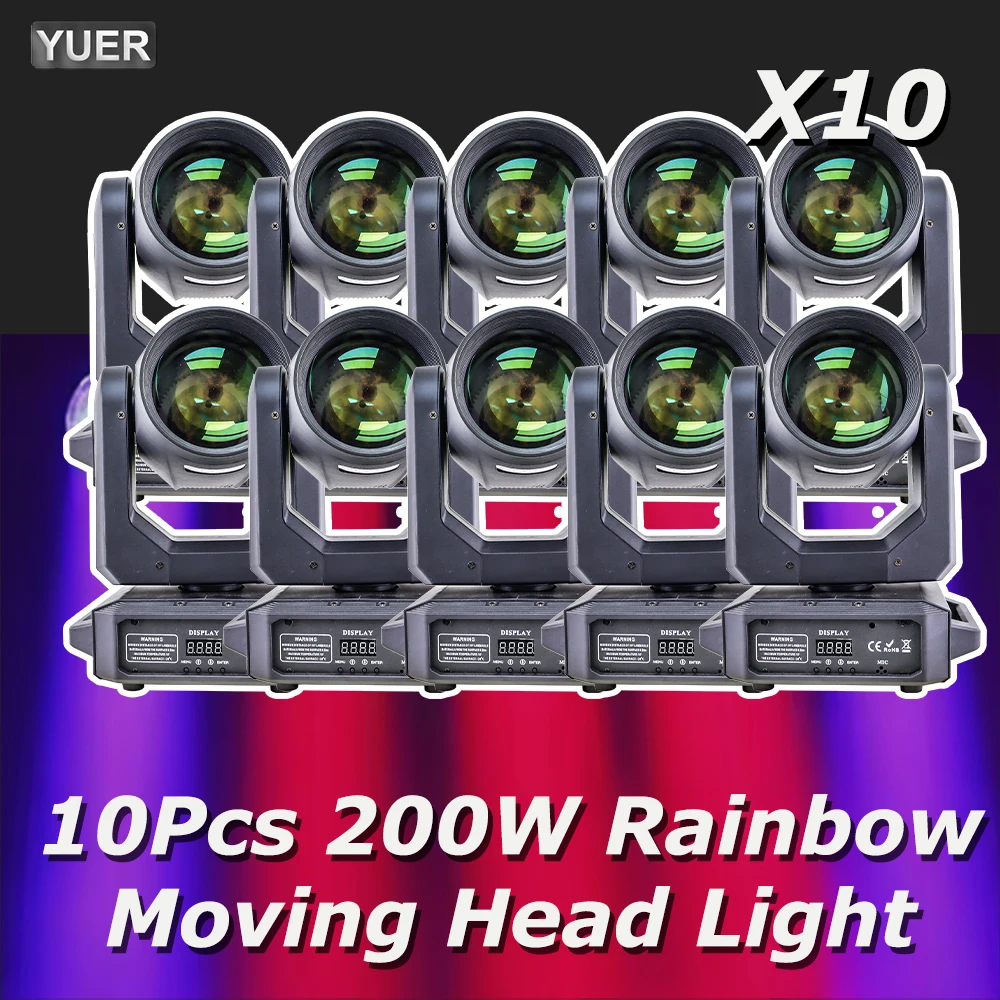 10Pcs/lot NEW 200W LED Moving Head Light Beam+Spot+18 Rotating Prisms+Rainbow Effect Dj Dmx Stage Light Effect Light Disco Bar