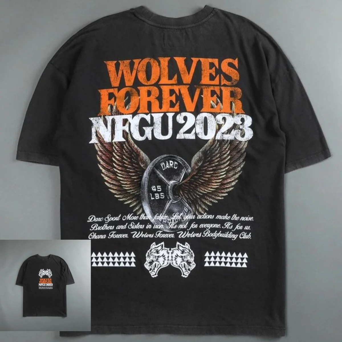 Neuer Sale: Darc Wolf Head Sport Big Wave American Fitness Trendy Brand Training Coole Kurzarm-T-Shirts für Paare – Detail 5
