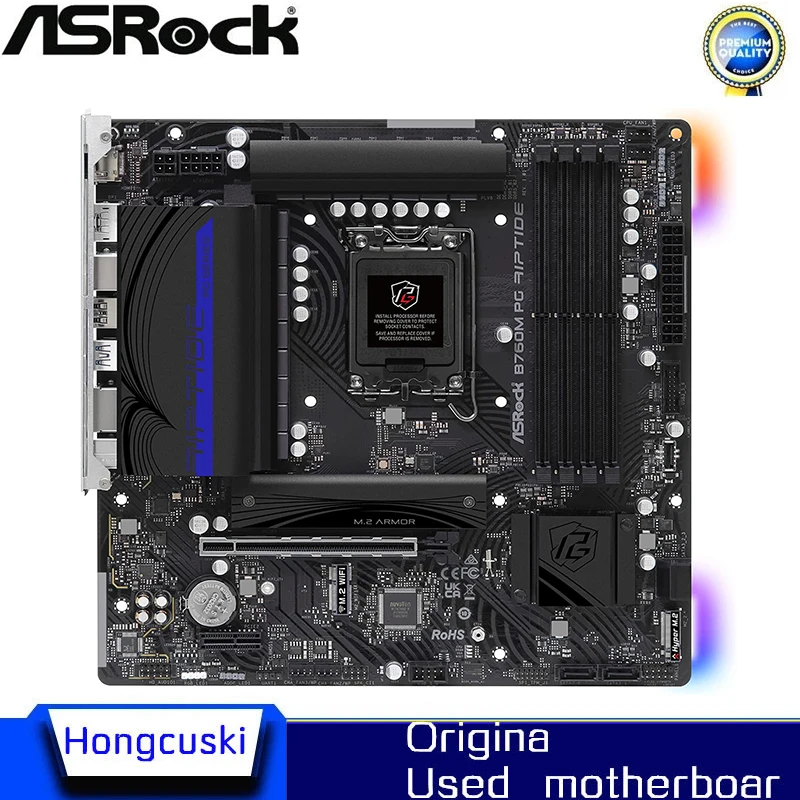 Used B760 For ASRock B760M PG Riptide D5 Original Desktop For Intel Z790 Motherboard LGA 1700 Support 13900KF 13700K