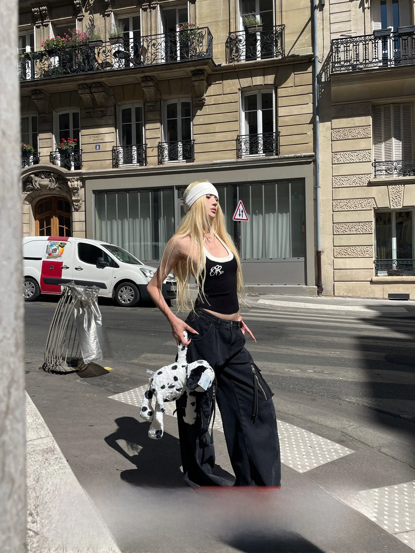 Rase Le Sol Combat Orders Multi-pocket Workwear Jeans Loose Straight Leg Wide Leg Pants Street Style Low Waist Cotton Zipper