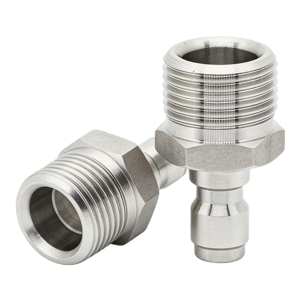 Stainless Steel Quick Connect Adapter for Pressure Washer 22mm x 1.5mm Thread Compatible with 5000 PSI Cleaning Machines