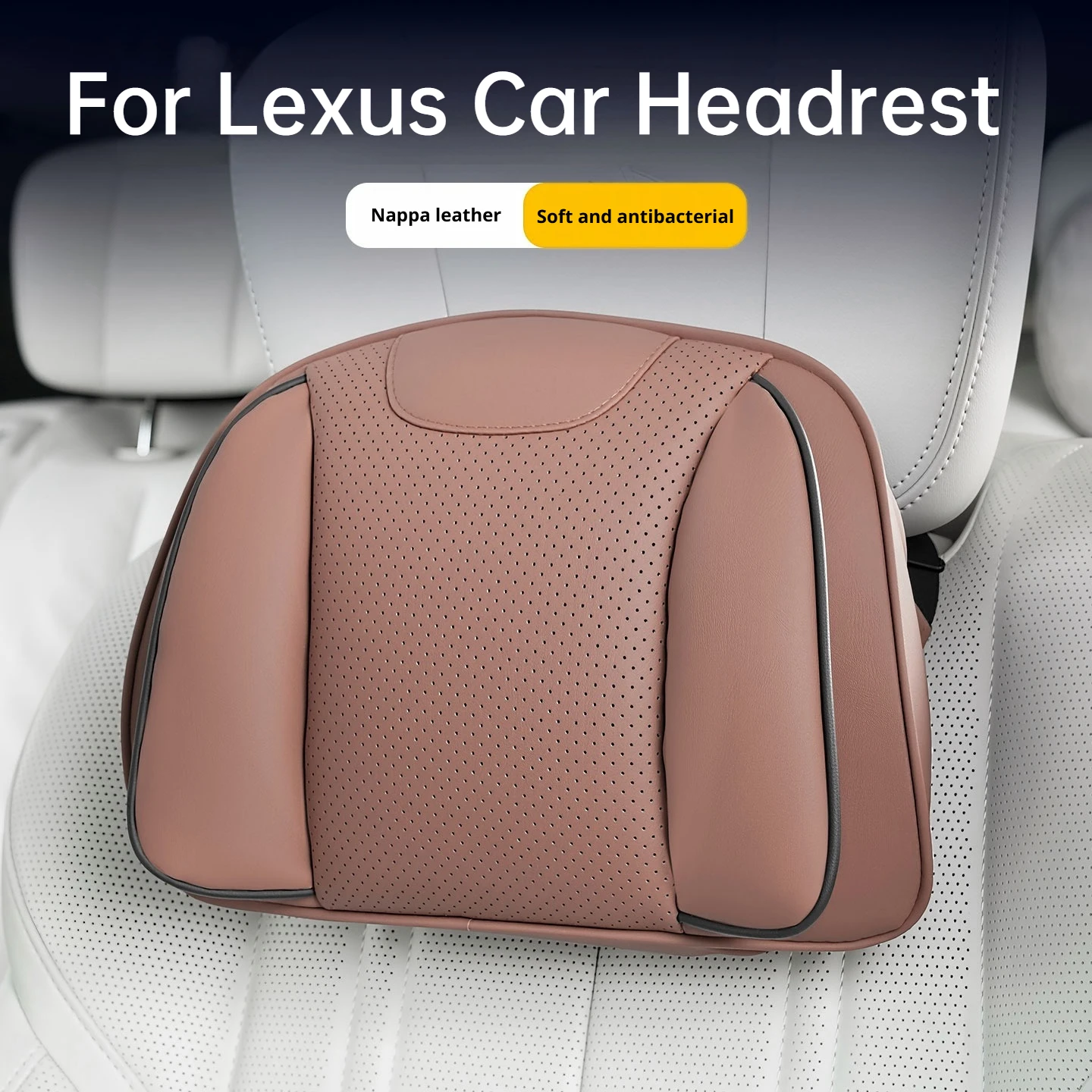 For Lexus Nappa Leather Car Headrest Lumbar Cushion IS ES RX CT200 IS300 RX350 RX450h CT200h ES300h NX350h 2024 2025 Accessories