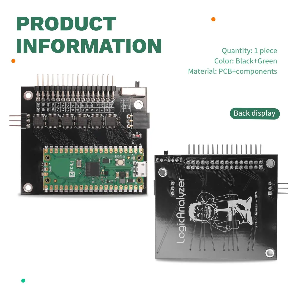 Dynamic Logic Analyzer V6.0 RP2350 Pico 2 400MHz 24 Channel Logic Analyser Software is Available for Windows, OSX and Linux