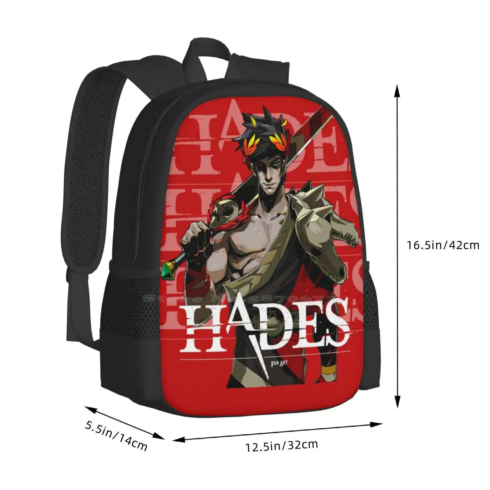 Hades Games. Fashion Pattern Design Travel Laptop School Backpack Bag Gaming Zagreus Greek Mythology Olympus Thanatos Video