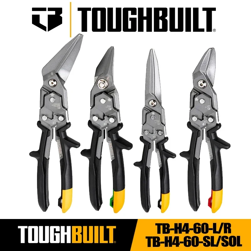 TOUGHBUILT TB-H4-60-SL TB-H4-60-R Cut Aviation Snips Straight Long Straight Offset Long Hand Tools TB-H4-60-SOL TB-H4-60-L