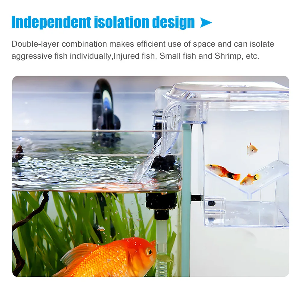 Multifunctional Electric Hanging Isolation Box With Water Pump, Sea Aquarium Seaweed Box Incubator Power Circulation Small Tank