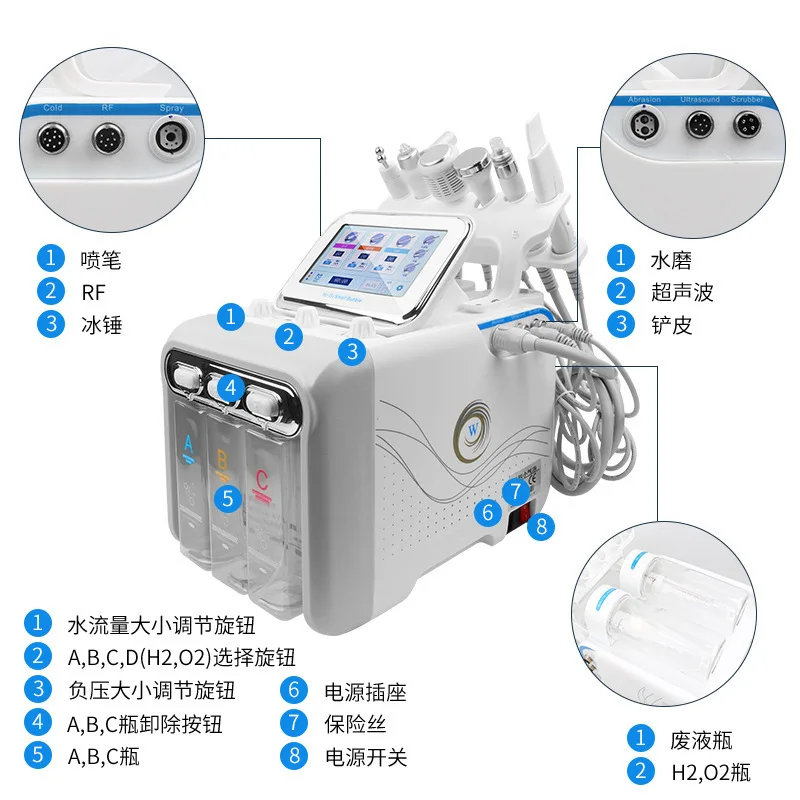 Small Bubble Six-in-One Skin Comprehensive Management Oxygen Injection Hydration Beauty Salon Cleaning Instrument
