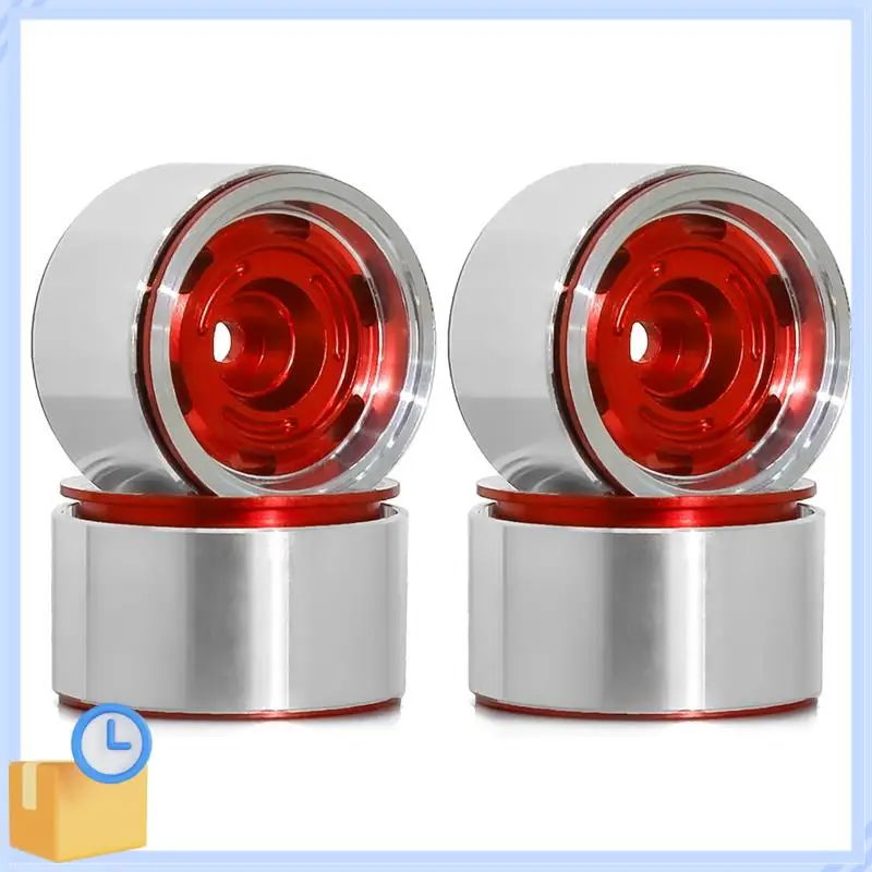 

ABTK-4Pcs Metal 1.0In Beadlock Wheel Rim Wheel Hub For 1/18 1/24 RC Crawler Car Axial SCX24 AX24 TRX4M TRX4-M Upgrade Parts