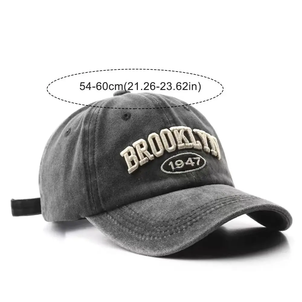 Gothic Street Punk Embroidery Baseball Caps Adjustable Hip-hop Distressed Faded Cap Washed Baseball Hats