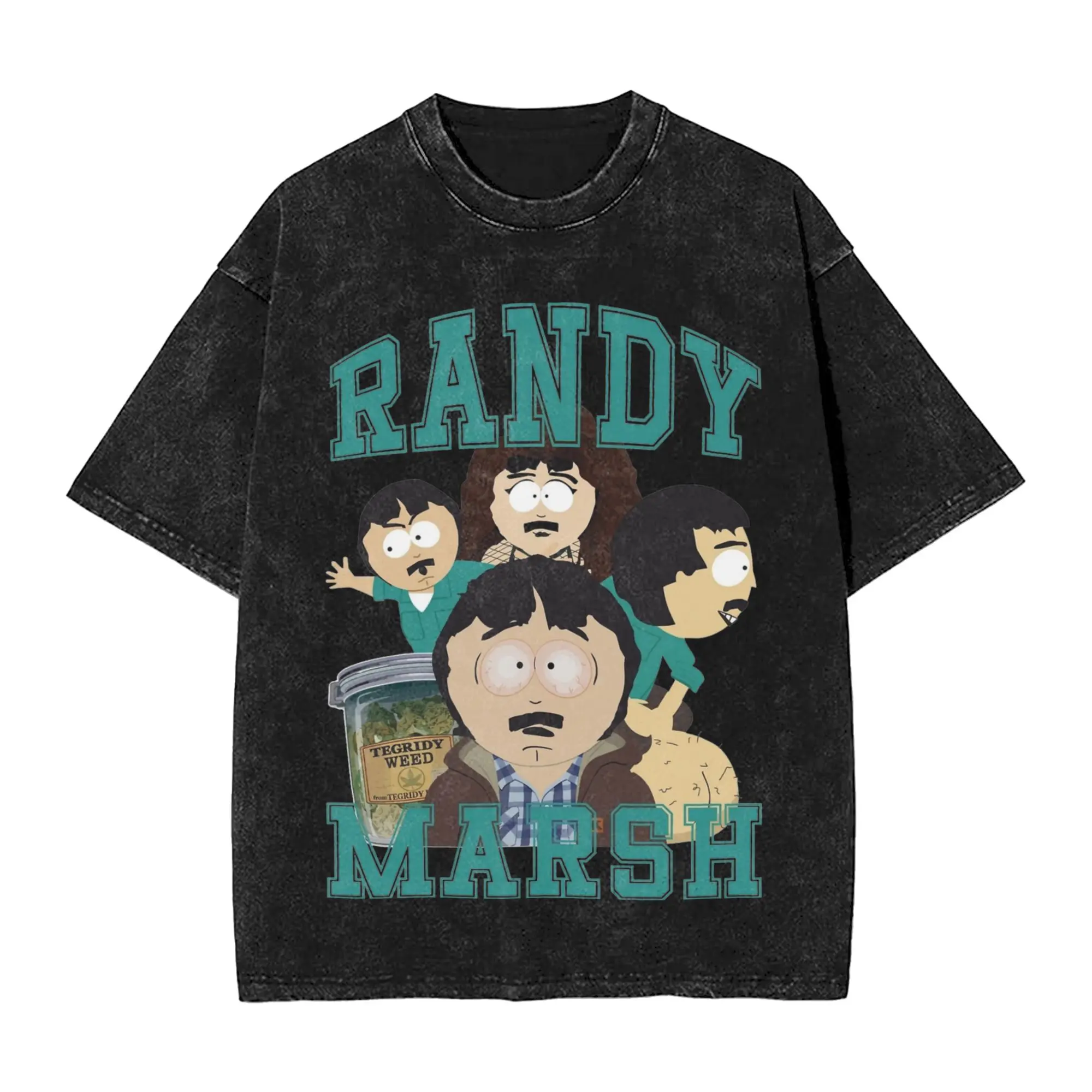 Randy Marsh Southparks T Shirts Washed Short Sleeve Harajuku T-Shirt  Vintage for Men Women Tops Streetwear Graphic Tops Tees