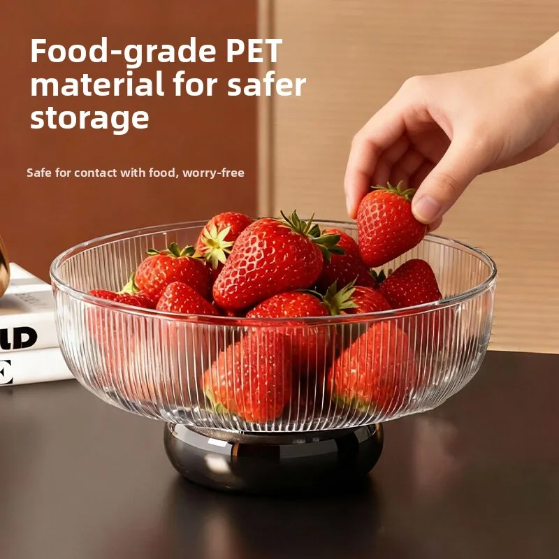 premium-fruit-basket-dry-fruit-plate-living-room-tea-table-home-use-drainage-basket-snack-display-plate-luxury-stripe-pattern