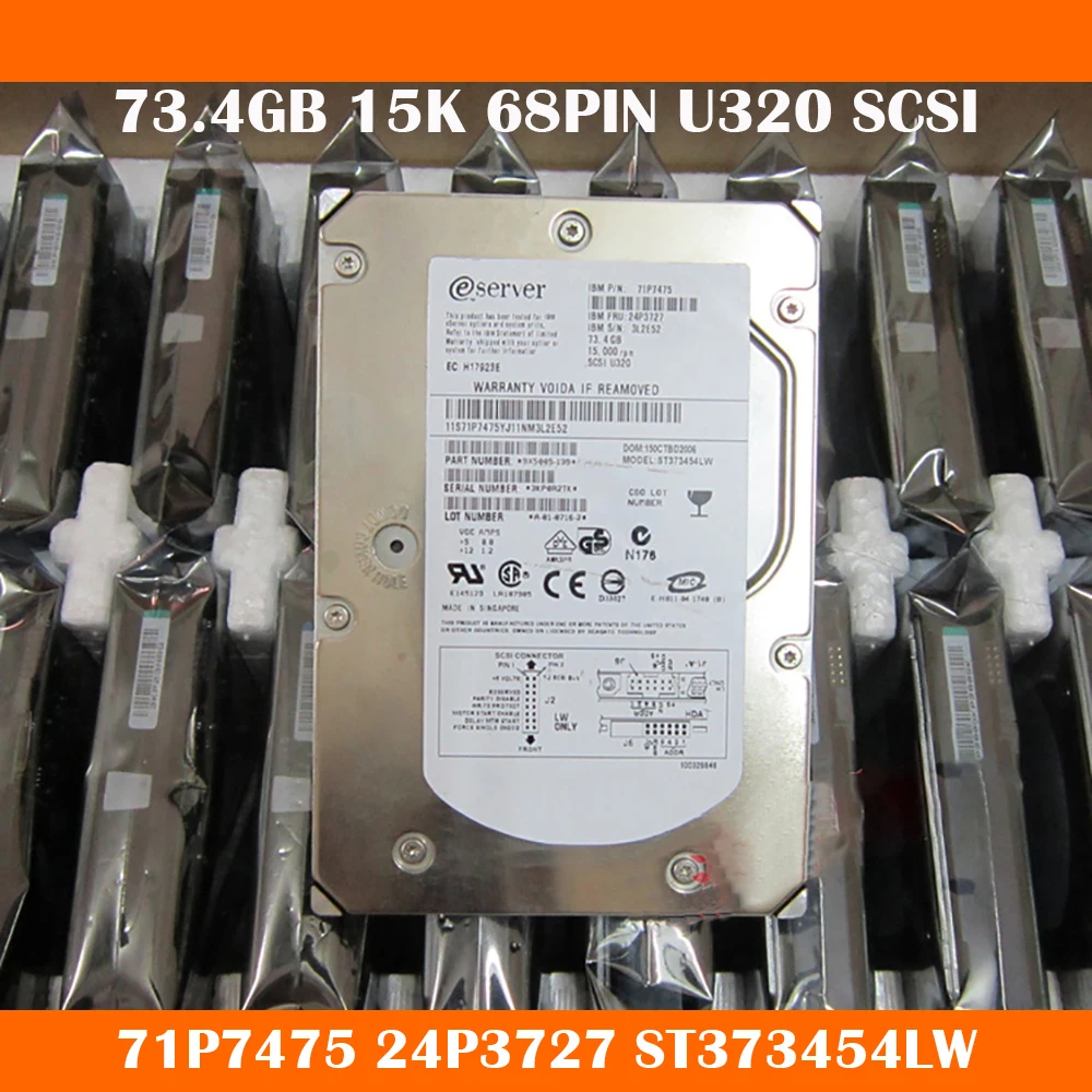 Server Hard Disk 71P7475 24P3727 ST373454LW 73.4GB 15K 68PIN U320 SCSI Work Fine High Quality Fast Ship