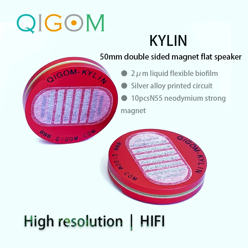 

QIGOM 50mm Hifi 30ohm High Resolution Flat Earphone Driver High-end N55 2μm ultra-thin Silver Alloy Diaphragm Flat Speaker unit