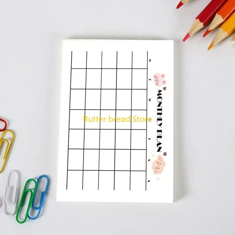 W89C 50 pagina's schattige fruitbeer noot kussen berichtpapier voor boodschappenlijsten herinneringen en afspraken 7x10