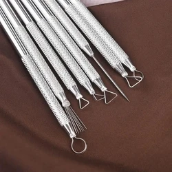 6 Pcs Aluminum Alloy Polymer Clay Tools Pottery Ceramic Sculpting Tools Carving Ribbon Wire End Loop Clay Tools Set For Detail