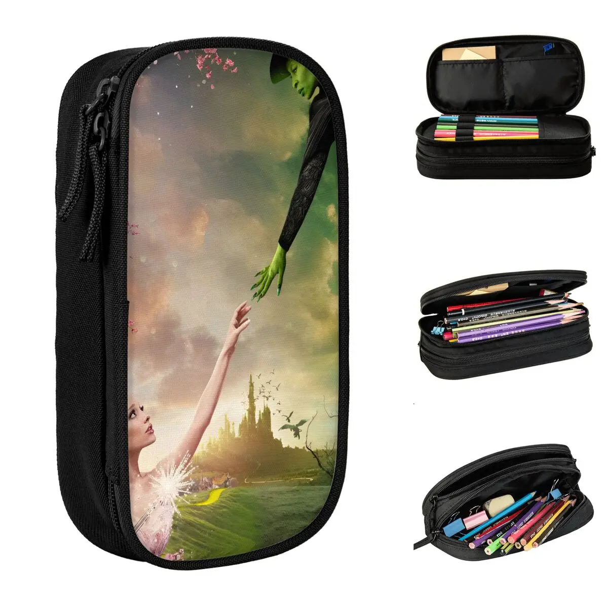 Тональный пенал Wicked Elphaba & Glinda для мальчиков и девочек, кавайная сумка-карандаш, дизайн обратно в школу, пеналы, подарок на день рождения