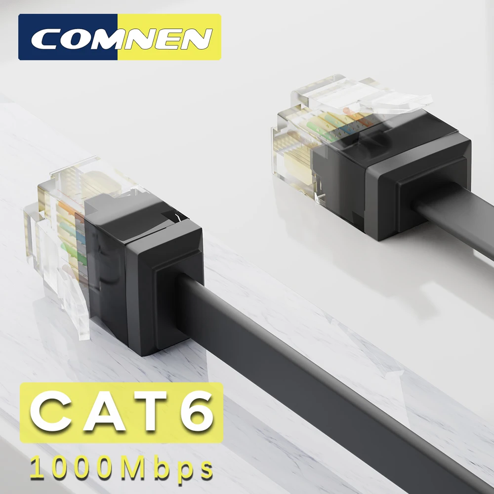 COMNEN CAT6 Flat UTP Ethernet Network Cable RJ45 Patch LAN UTP Cable Patch LAN CAT 6A Network For Machine Room Router Laptop