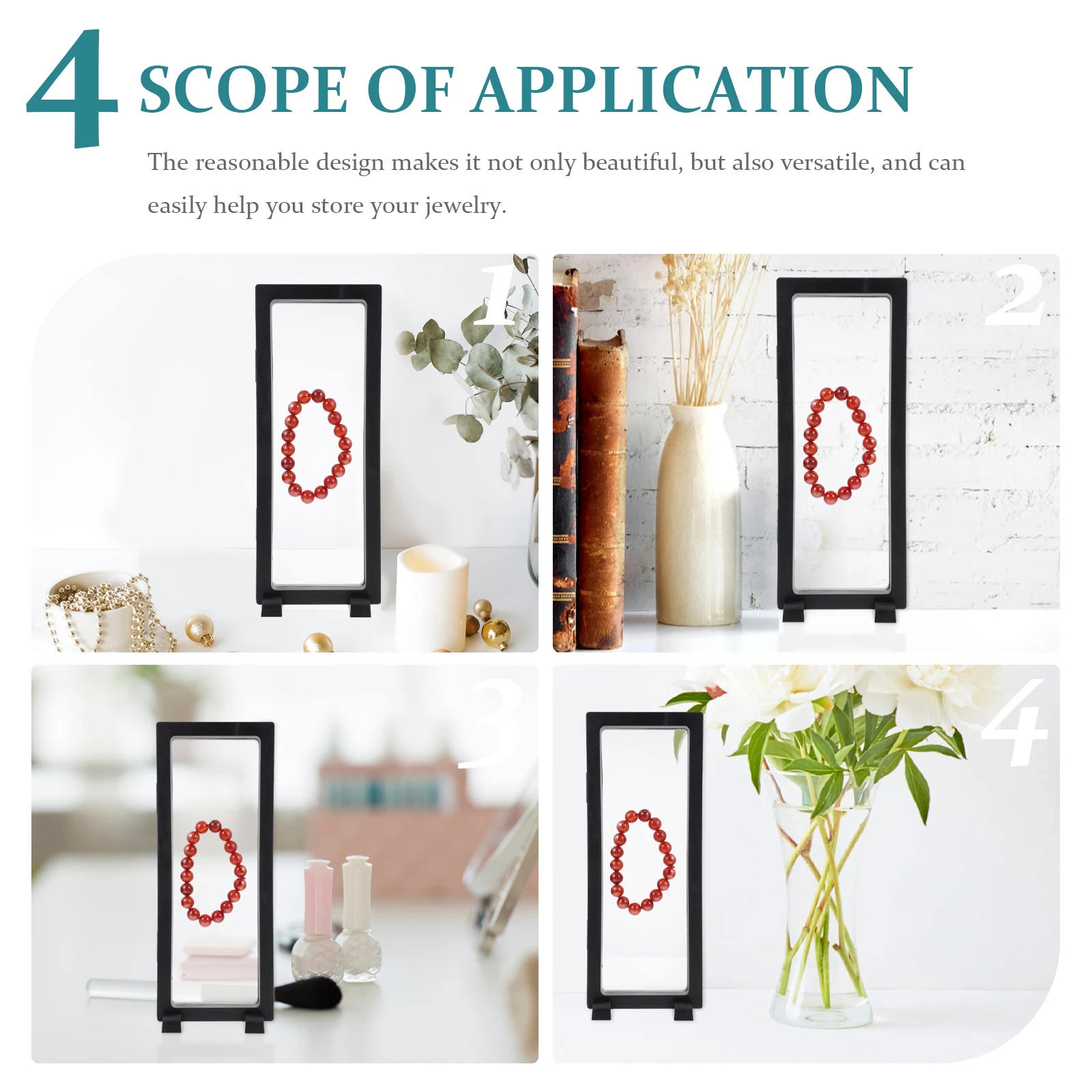 

Transparent Jewelry Display Case 5 Sets Floating Rack PE ABS Material Waterproof Desktop Storage Box For Ring Accessories