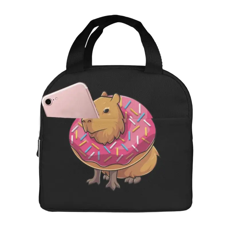 Cartoon Capybara hot lunch bag Female Male Office Student bento Storage Insulated bag Fun thickened insulated bento bag