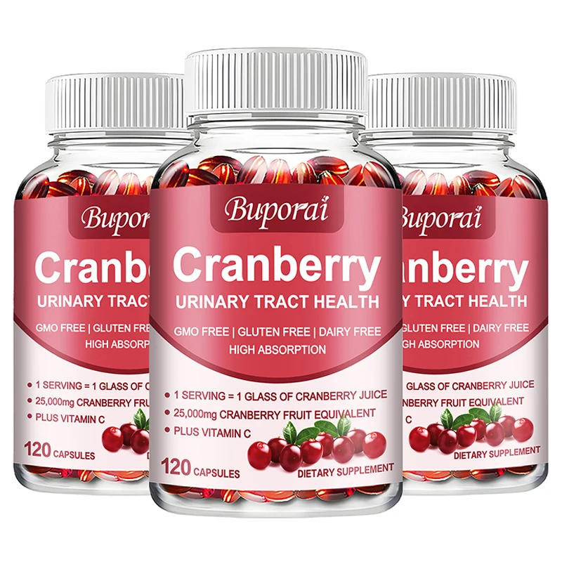 

Cranberry Capsules - with Vitamin C - Supports Urinary & Immune Health, Bladder Control, Antioxidant