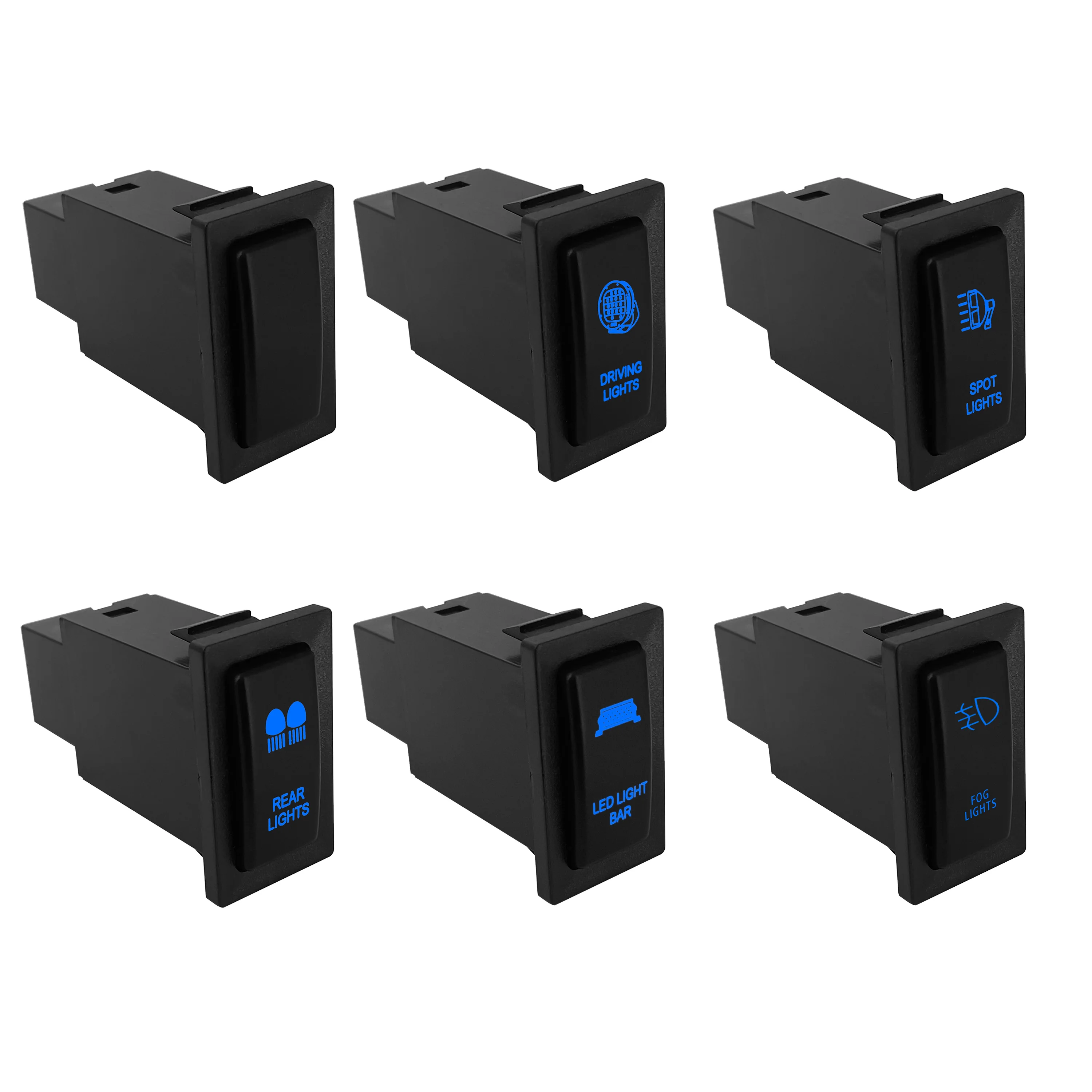 Kit cavo plug-in per auto interruttore a pulsante LED blu 12V per Toyota LandCruiser 60 75 78 79 80 Prado 90 95 Hilux Modelli selezionati