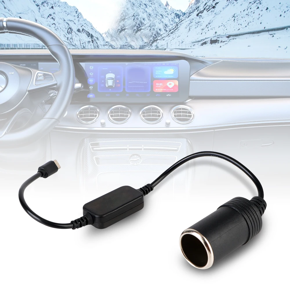 Autoelektronik-Zubehör, Zigarettenanzünder-Buchse, Zigarettenanzünder-Adapter, Konverter, 5 V, USB auf 12 V, Typ C, Stecker auf Buchse, 1 Stück