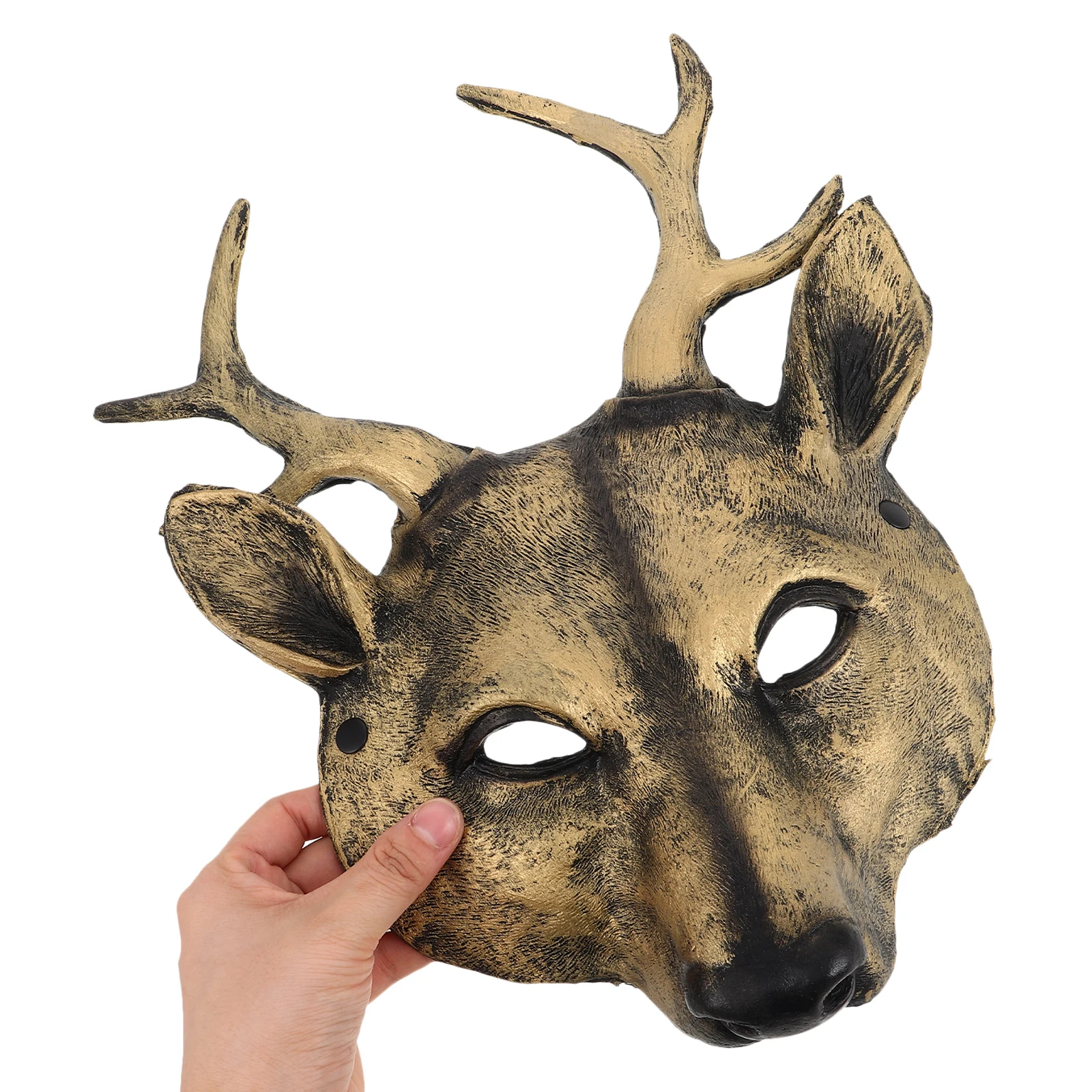 

Deer Mask Pu Material Adjustable Fit Realistic Animal Head For Halloween Party Cosplay Masquerade Costume Dress Up Event