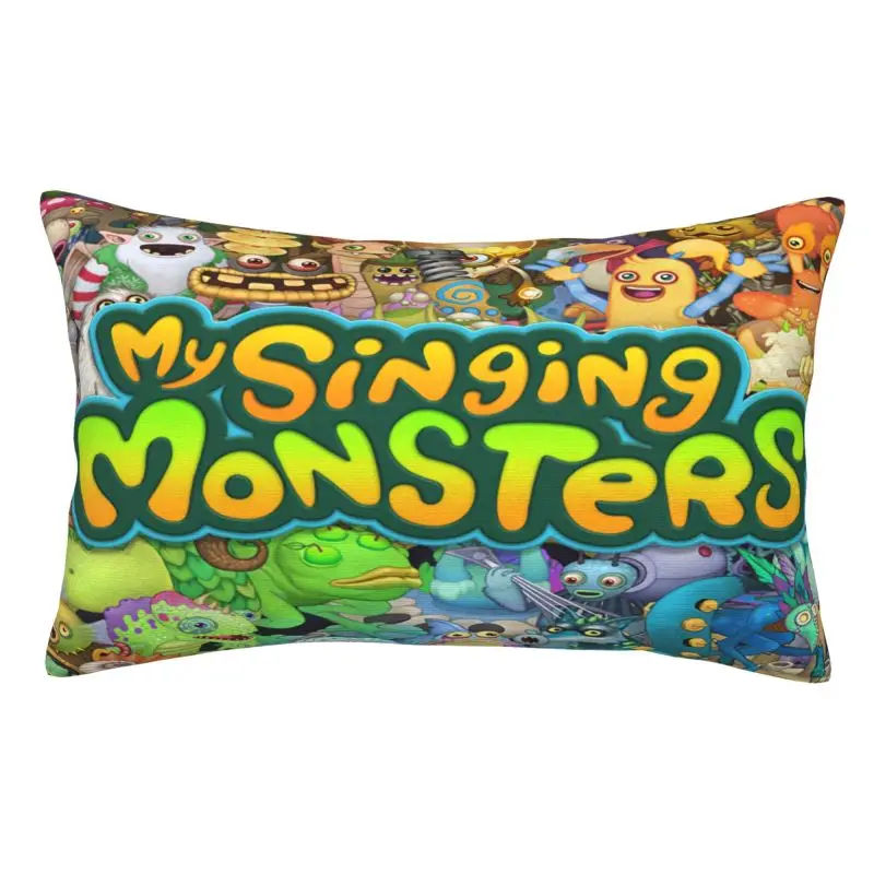 Custom My Singing Monsters Video Game Velvet Cute Throw Pillow Cases Rectangle