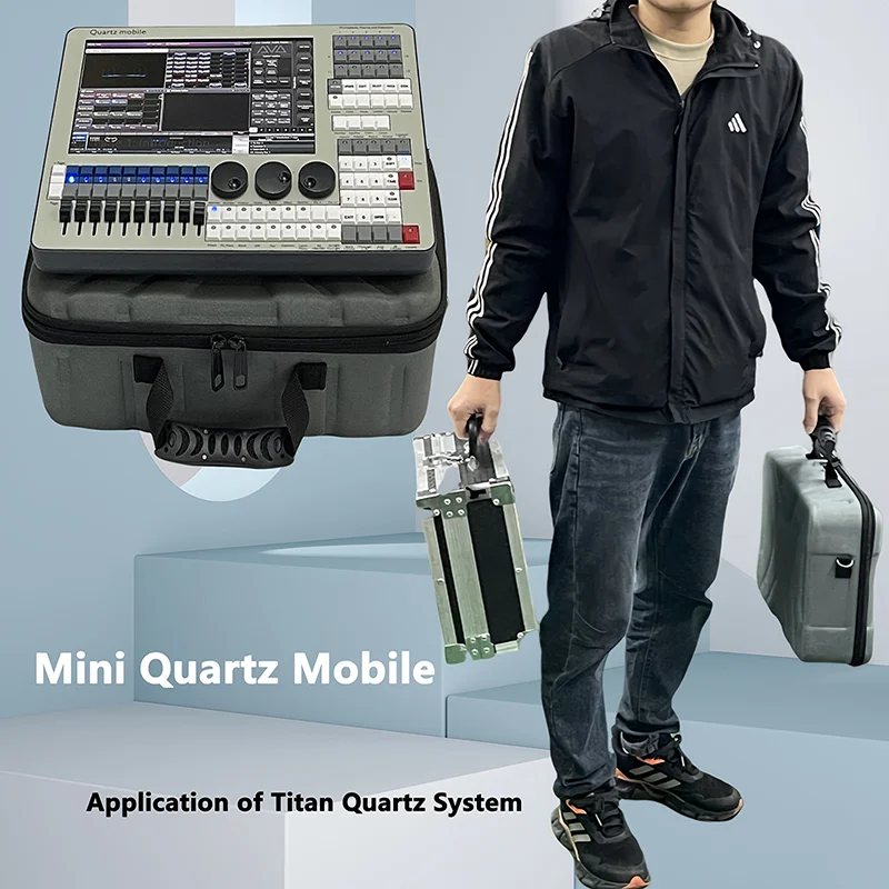 Mini Quartz Mobile Titan DMX Console, Stage Lighting Controller, dimmer Touch Screen, Wi Fi Connection, Professional,