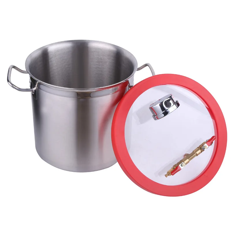 1 gallon vacuum bucket, vacuum defoaming bucket, resin filling AB glue defoaming box, all stainless steel pumping resin, small