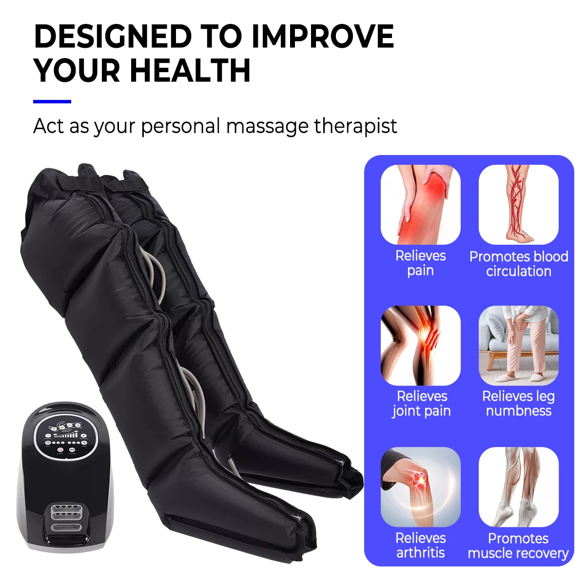 ضغط الهواء مدلك الساق 4-تجويف العلاج الطبيعي ضغط يلتف 3 طرق 10 شدة الساق الذراع الاسترخاء البثق Zipp #5