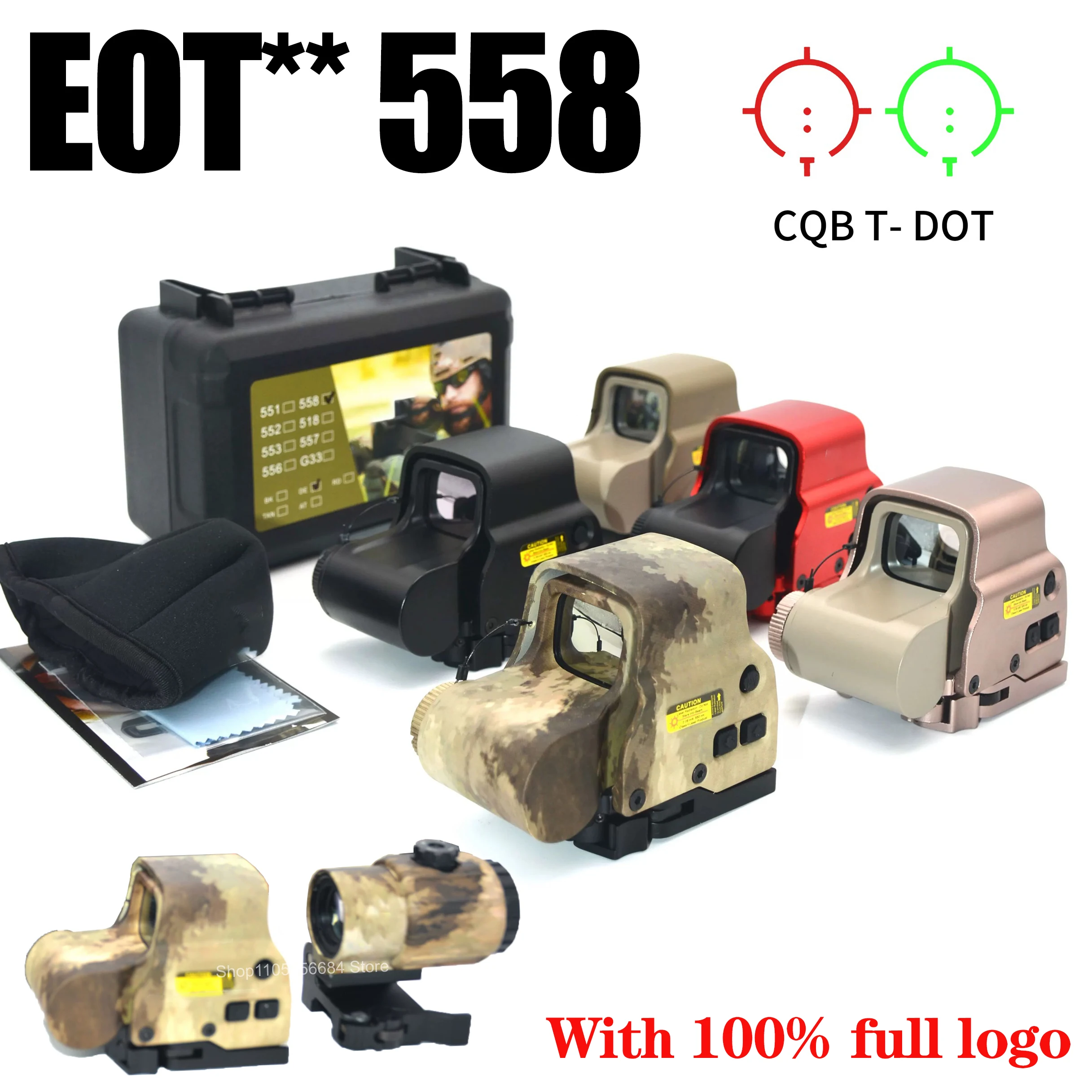 

EOT** 558 Holographic Red Dot G43 3x Magnifier Collimator Combo Optics Hunting Scope W/ Quick Disassembly Mount Fit 20MM
