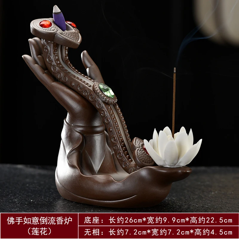 &Lt; Auspicious Buddha'S Hand&Gt; Ceramic Ornaments, Backflow Incense, Home Decoration, Office Furnishings, Housewarming And Ope