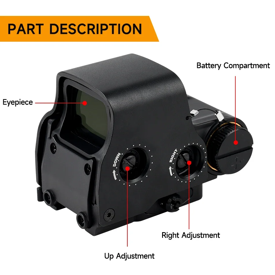 551 552 553 556 558 Reflex Holographic Red Green Dot Sight Black/Tan Compact Riflescopes with 20mm Picatinny Quick Release Mount