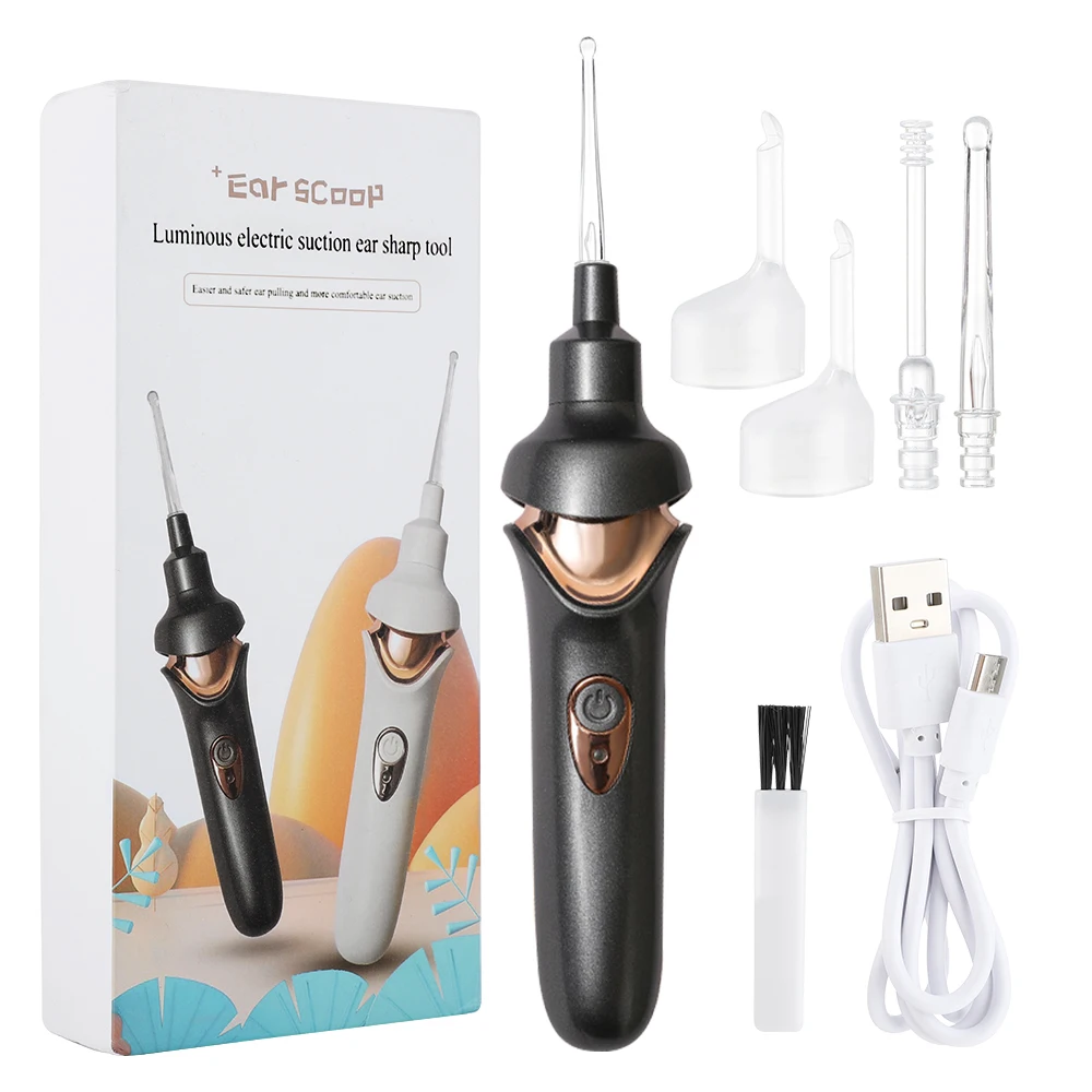 Electric Visual Ear Spoon Rechargeable  LED  Luminous Ear Clean  Tool  Ear WaxSuction Device for Children Adults