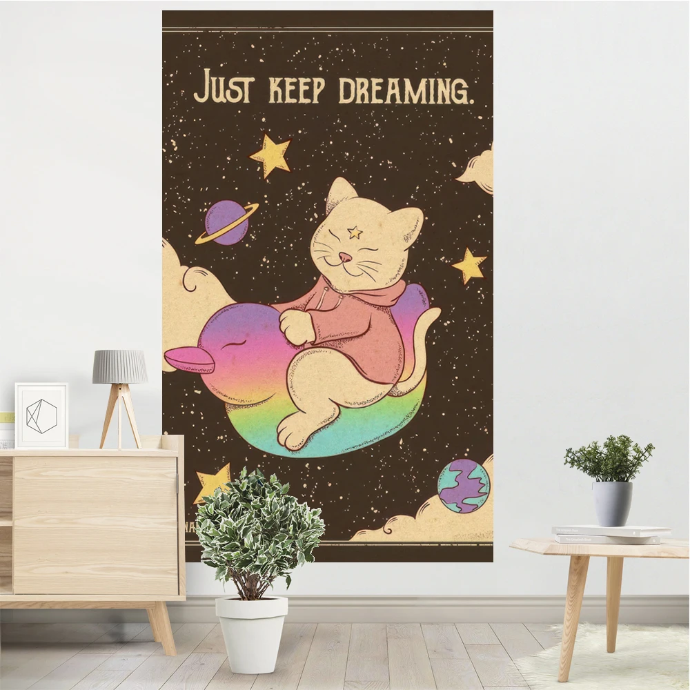 

Kawaii Comics Cute Wall Hanging Tapestry Decorative Art Blanket Curtains at Home Bedroom Living Room Decor