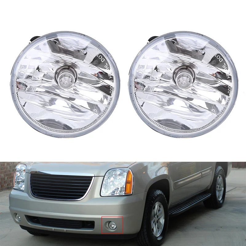 2Pcs for GMC Yukon XL 1500 XL 2500 Car Front Fog Light Assembly Halogen Lamp 15839896 2007 2008 2009 2010 2011 2012 2013 2014