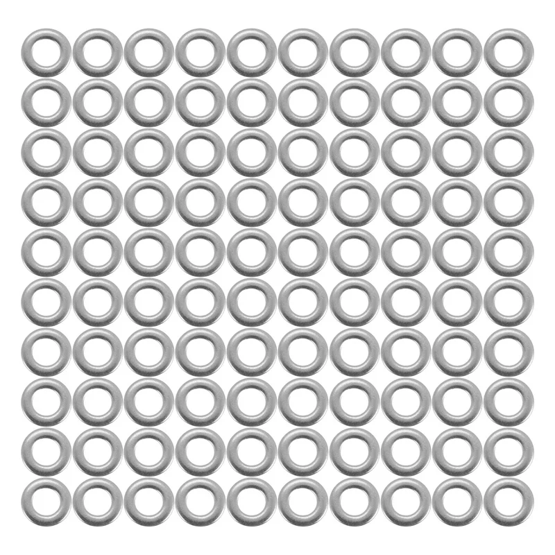 M5x10mm Stainless Steel Round Flat Washer For Bolt Screw 100Pcs