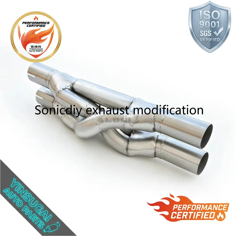 F140 V12 Engine 304 Stainless Steel X Pipe Mid Pipe for Ferrari GTC4 Lusso Racing Sound Tuning Section Pipe Kit