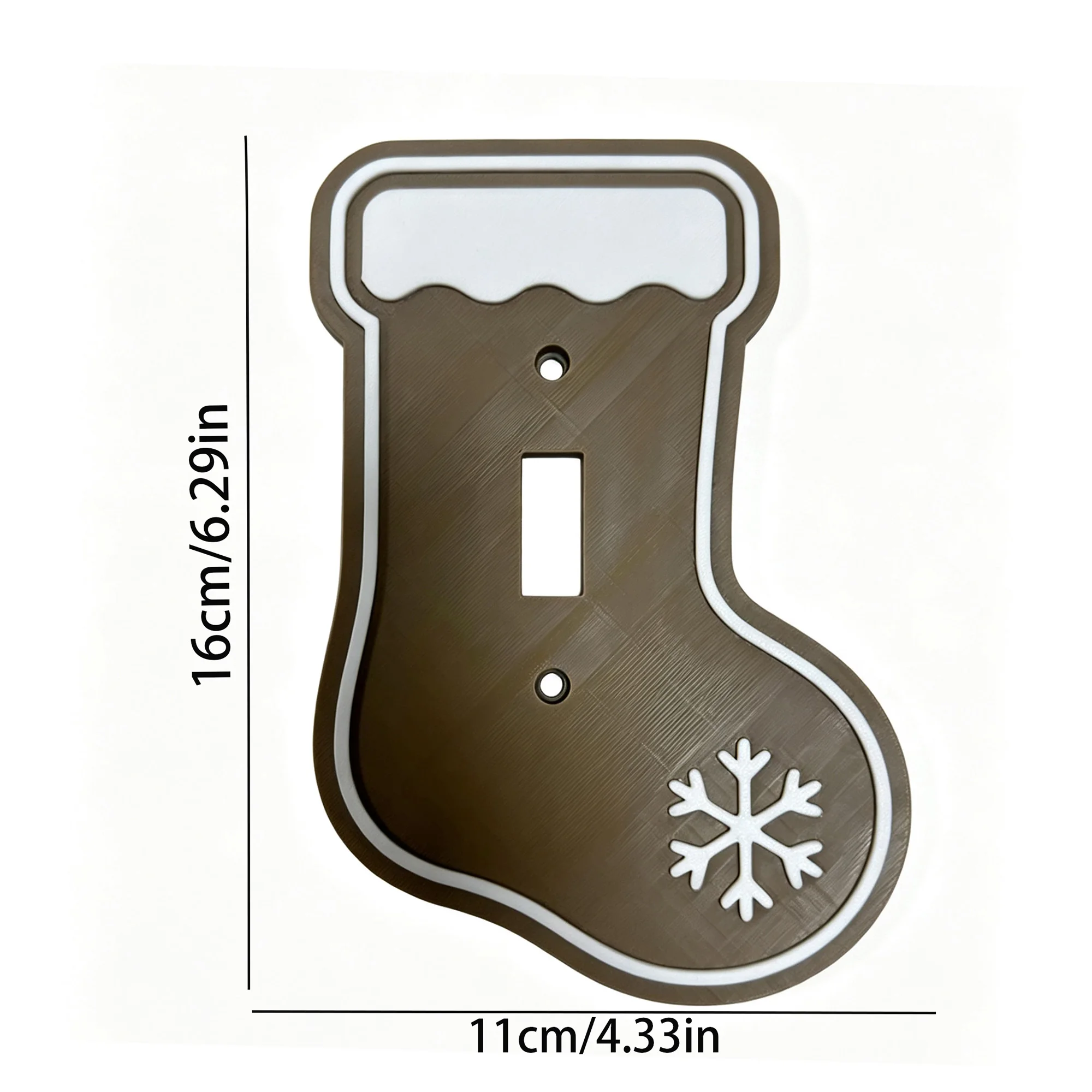 Christmas Stocking Light Switch Plate Cover, 3D Printed Gingerbread Sock Wall Switch Cover, Xmas Snowflake Decor Wall Outlet Pla