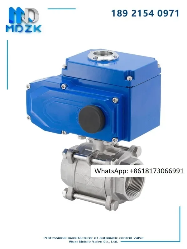 Q911F-16P electric ball valve, electric stainless steel threaded buckle ball valve, electric three piece ball valve