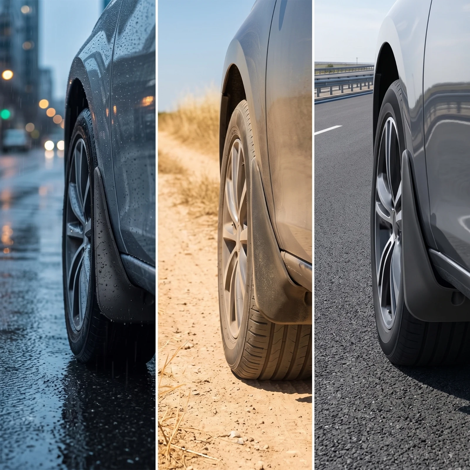 4 Pieces Mudguard Set Matte Splash Guards with Accessories Front Mud Flaps Slim Mudguards Basic for Car Owners