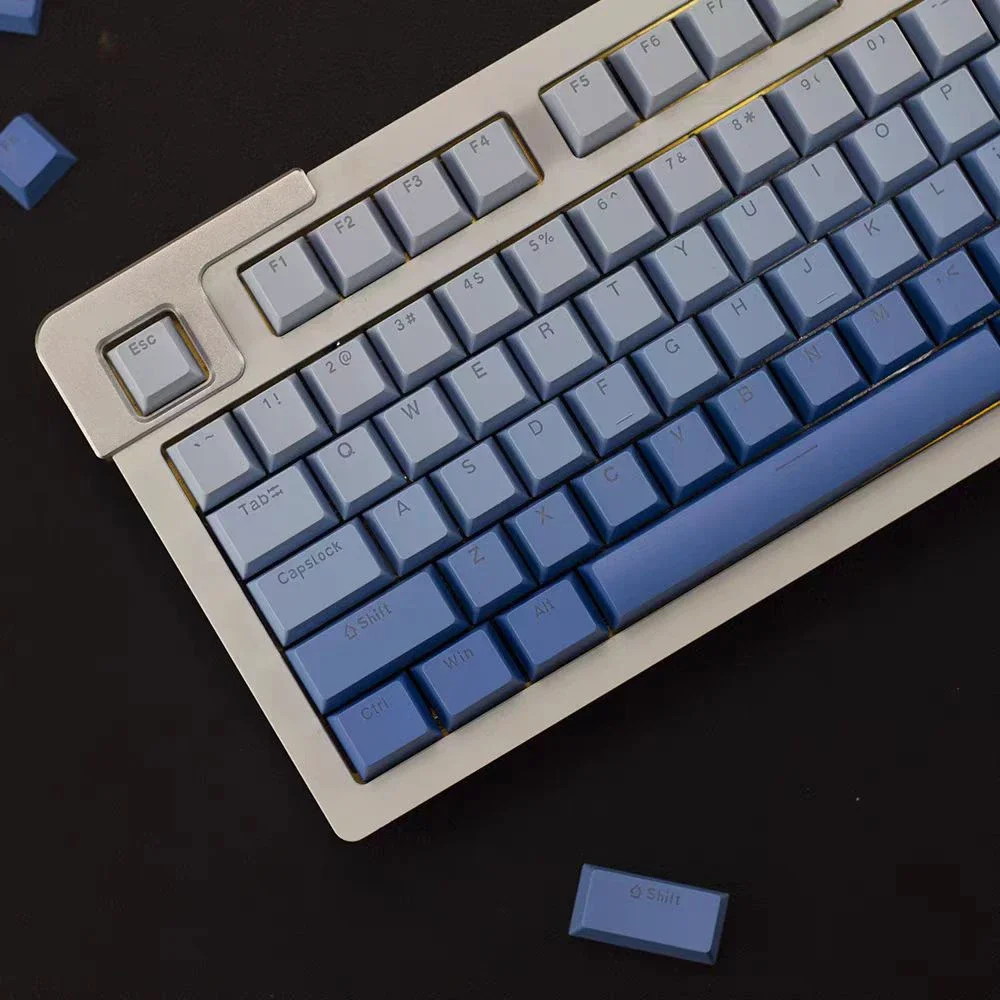 

Sky Blue Top Print Shine Through PBT Keycaps 134 Keys OEM Profile Double Shot Keycap for Gateron MX Switches Keyboard