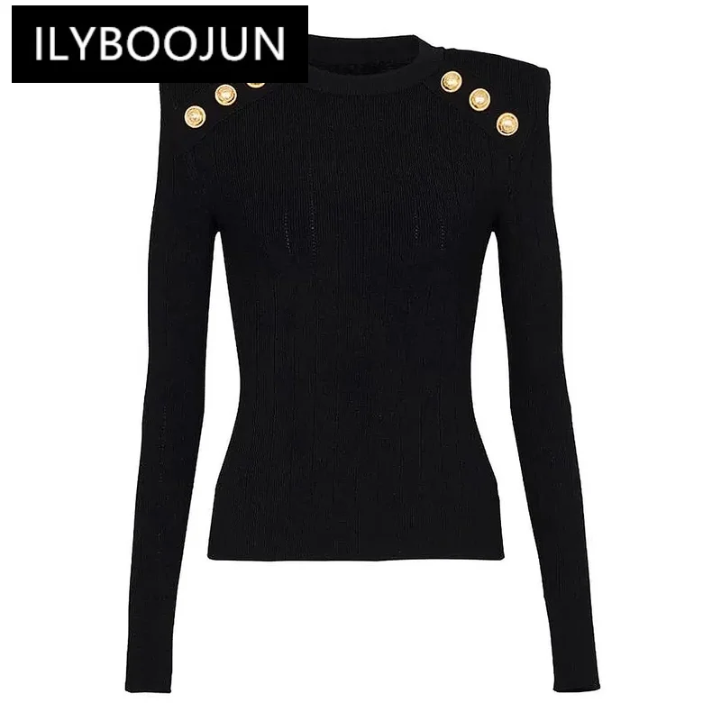 

Spot 2024 Spring And Autumn New Quality Classic Versatile Wool Blend Knitted Base Black Crew Neck Women's Sweater