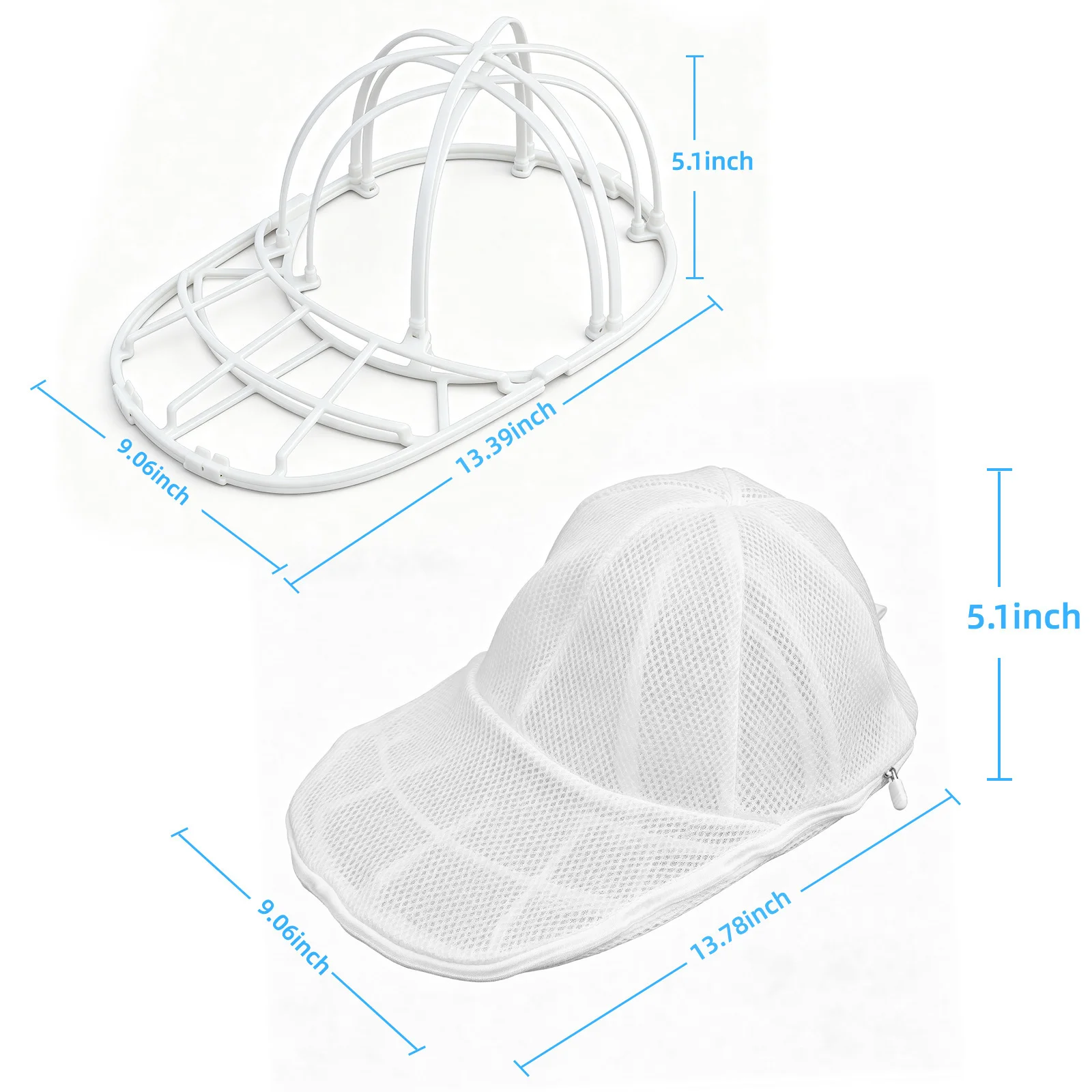 Upgraded 2-Layer Hat Washing Cage + Mesh Bag Set