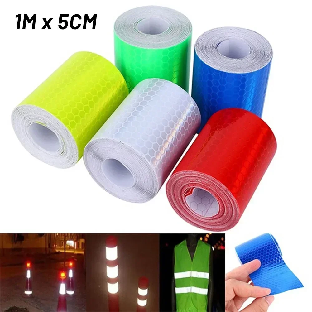 1pcs 5cmX100cm Car Reflect Tape Safety Warn Car Decorate Stickers Reflector Protecte Tape Strip Film Auto-Motorcycle Stickers