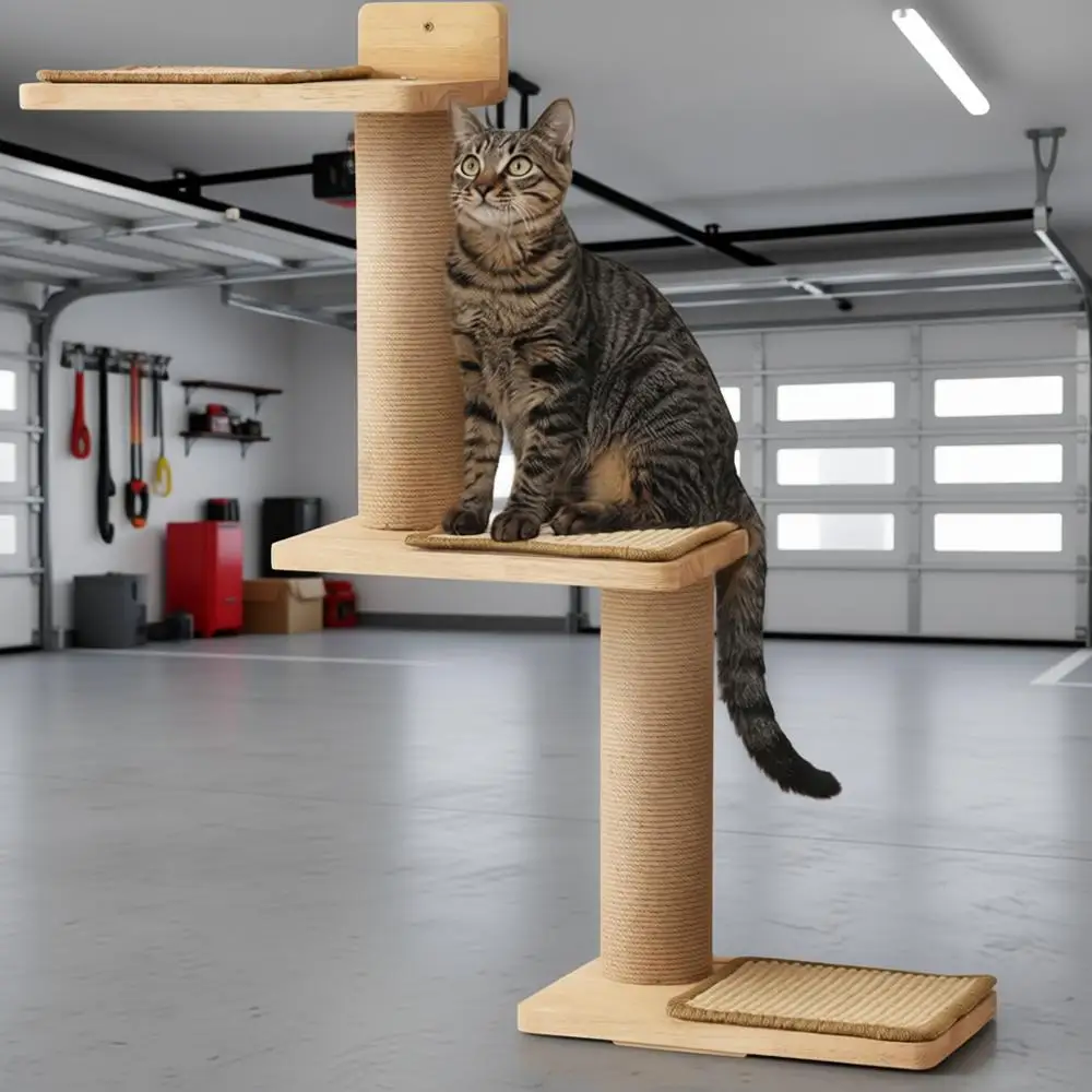 

Настенный лазательный комплекс для кошек 3-в-1: трансформируемая стойка для когтеточков, DIY-джунгли для котят, платформа-лежанка, подходит для лазания, P