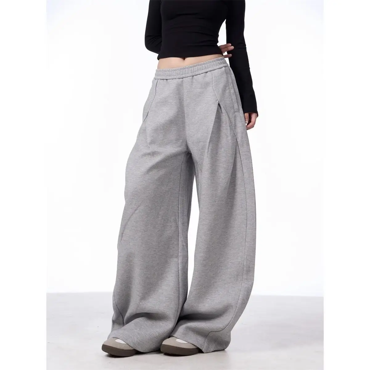 Women's Sporty Style Hip-hop Wide Leg Sweatpants Unisex Loose Pants Summer Y2k Bottoms Female High Waisted Baggy Trousers
