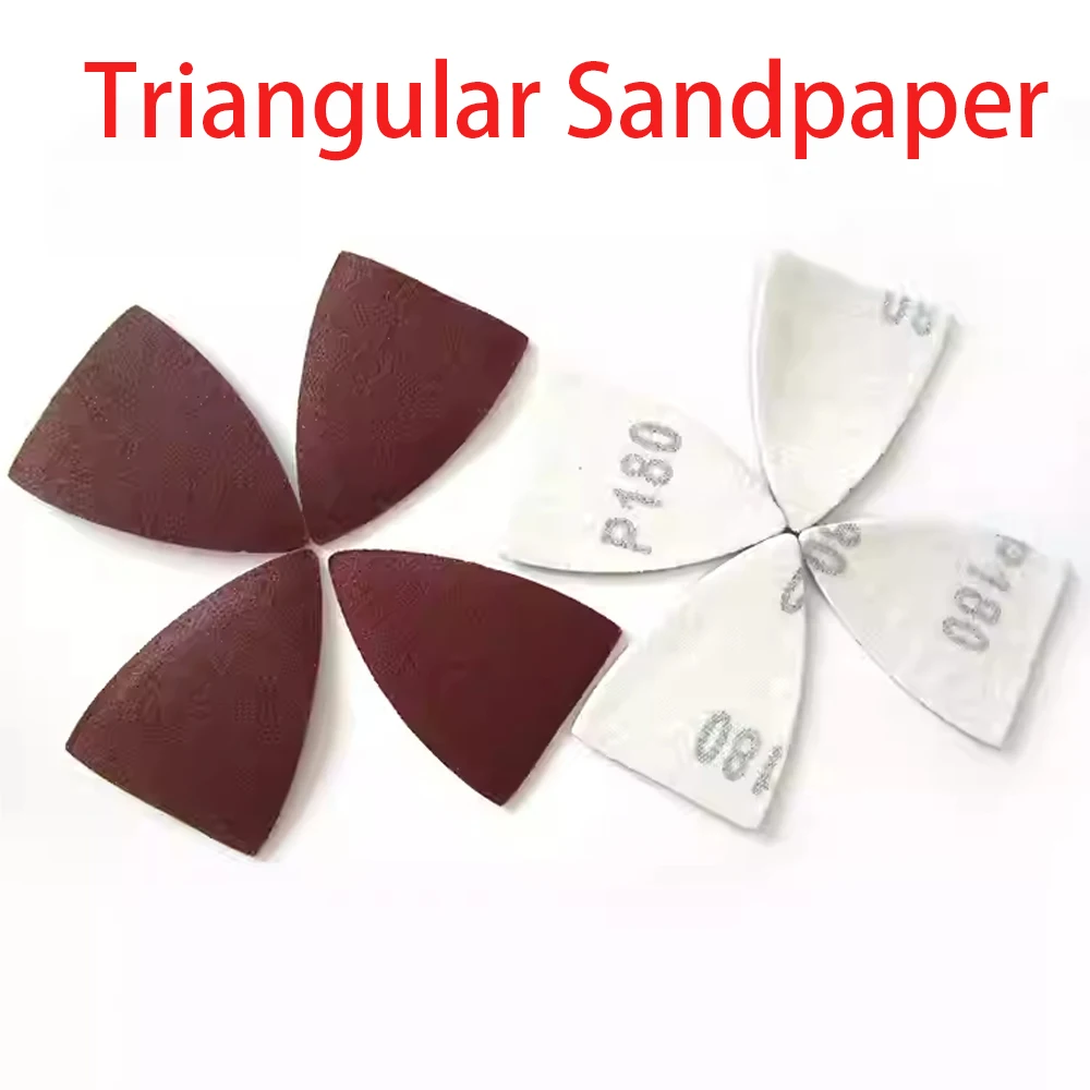 1-200Pcs 38*52mm Triangular Sandpaper 60-320 # Flocking Dry Grinding Finger Shaped Red Sand Skin Car Wood Jade Plastic Polishing