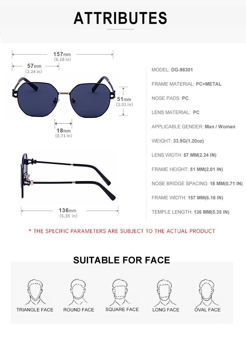 Übergroße quadratische Sonnenbrille für Damen – Luxusmarke 2026, Punk-Metallrahmen, Polygon-Sonnenbrille für Damen, modische Eyewear-Shades – Detail 11